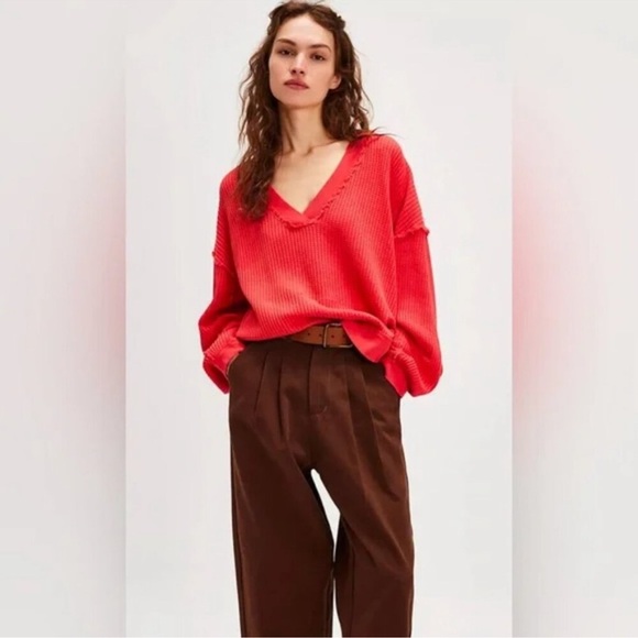 We The Free Tops - FREE PEOPLE We The Free Ricky Thermal High Risk Red